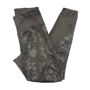 Athleta Sonar 7/8 Leggings, Black Floral Mesh, Women’s Small